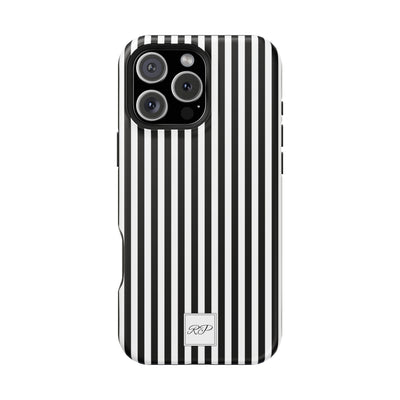 Custom Personalized Black White Striped Magsafe Phone Case for Iphone 17 - | iPhone 16 Pro Max Case | iPhone 15 Case Iphone 14 13 12 11 10 - Studio40ParkLane