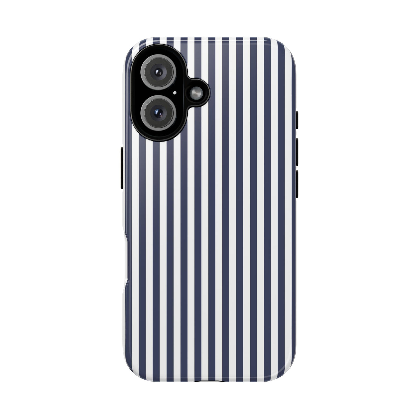 Tough Premium Navy Blue Stripes Phone Case Gift for Her - For Apple iPhone 16 Pro Max 16e iPhone 15 Pro iPhone Iphone 14 Plus 13 Pro 12 SE XR - Studio40ParkLane