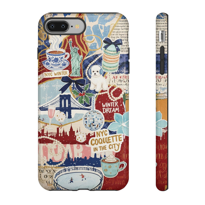 New York Winter Coquette Collage Tough Premium Phone Case - For iPhone 17 Pro Max iPhone 16 Pro iPhone 15 Iphone 14 Plus 13 Pro 12 11 10 XR