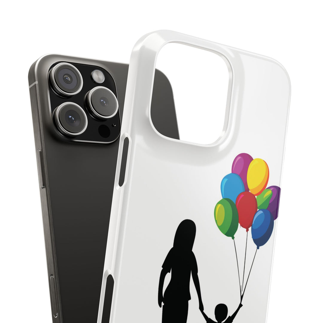 Slim Mother Child Balloons Gift for Her Cute Phone Cases for Iphone 16 Pro Max | iPhone 15 Case | iPhone 15 Pro Max Case, Iphone 14, 13, 12, 11, 10, 8, 7 - Studio40ParkLane