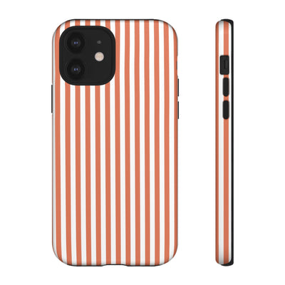 Tough Premium Peach Stripes Phone Case Gift for Her - For Apple iPhone 16 Pro Max 16e iPhone 15 Pro iPhone Iphone 14 Plus 13 Pro 12 SE XR - Studio40ParkLane