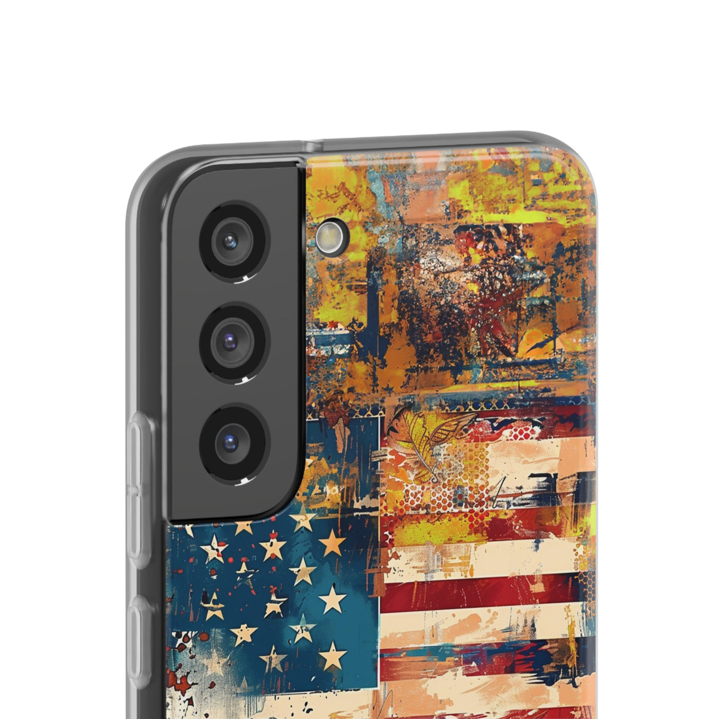 Cute Flexi Phone Cases, US Flag Abstract, Compatible with Samsung Galaxy S23, Samsung S22, Samsung S21, Samsung S20, Galaxy S20 Ultra