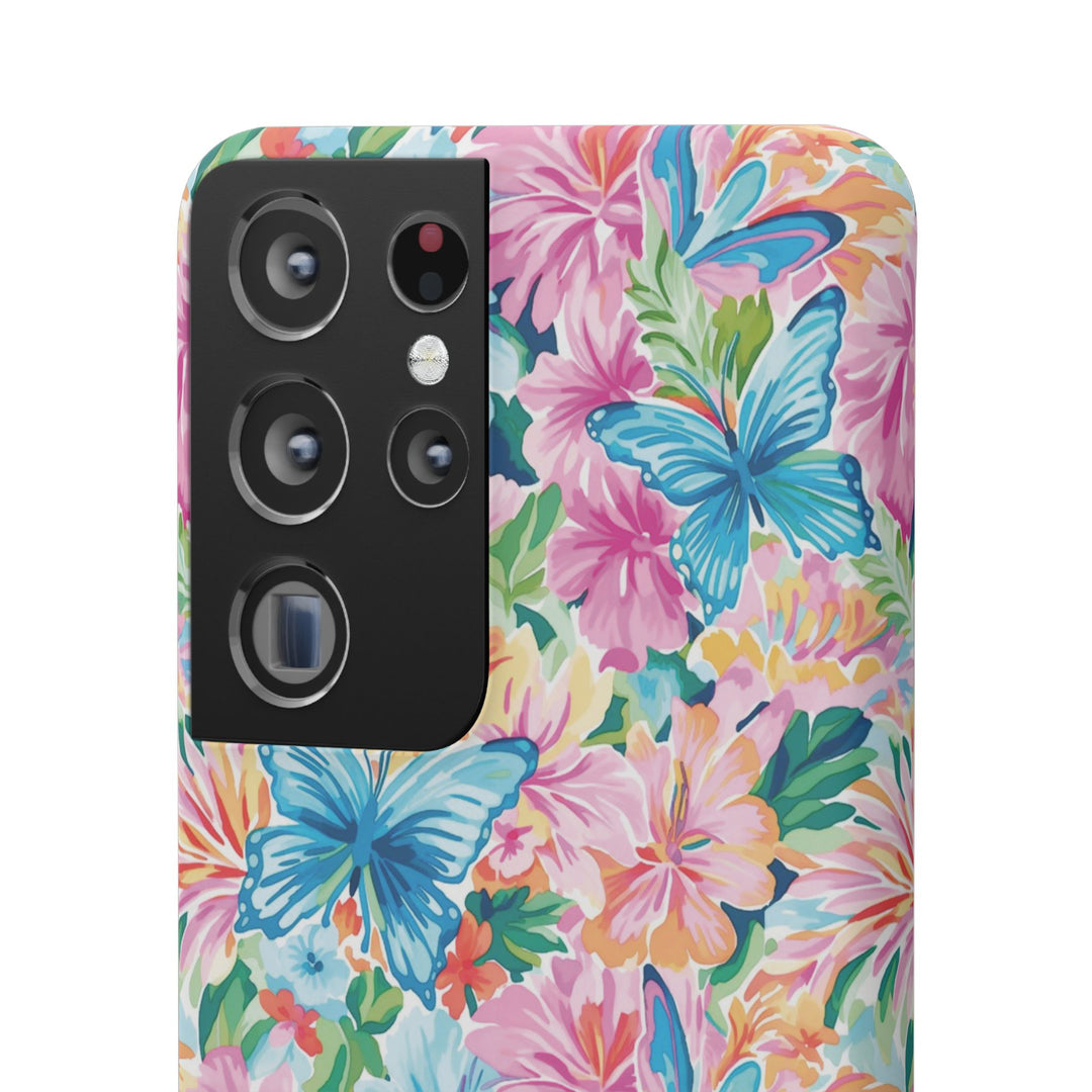 Sleek Snap Butterflies Flowers Cute Phone Case for iPhone 16 15 14 13 12 11 X Xs Max Xr Pro Plus Samsung Galaxy S24 S23 S22 S21 S20 Ultra
