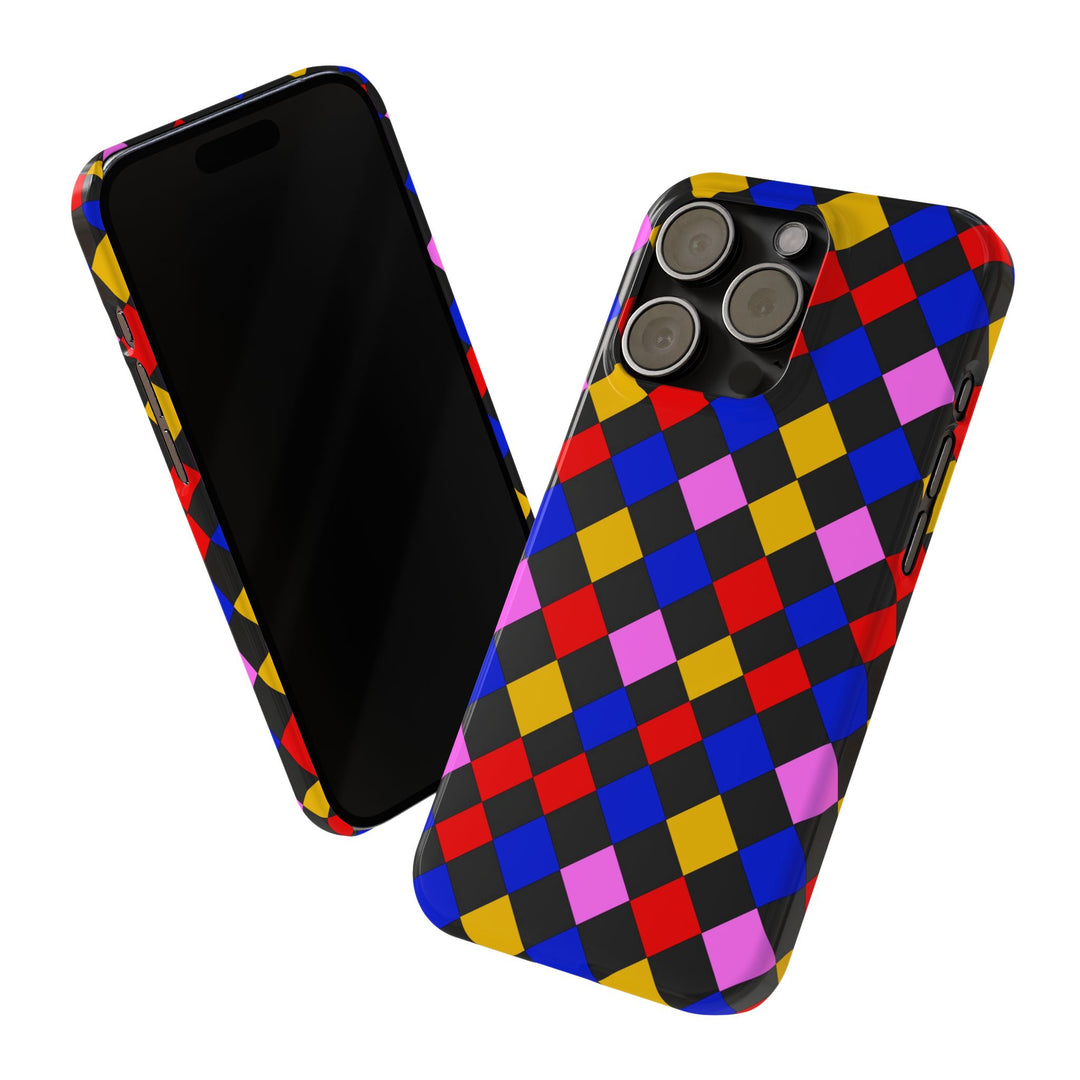 Slim Abstract Colorful Checkerboard Cute Phone Case for Iphone 17 - | iPhone 16 Pro Max Case | iPhone 15 Case Iphone 14 13 12 11 Gift for Her - Studio40ParkLane
