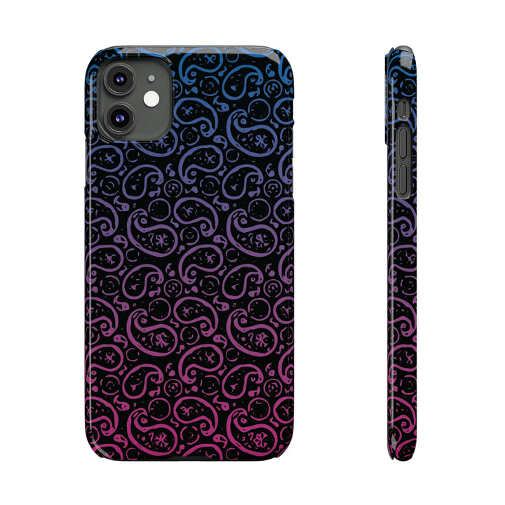 Slim Cute Phone Cases for Iphone - | iPhone 15 Case | iPhone 15 Pro Max Case, Iphone 14 Case, Iphone 14 Pro Max, Iphone 13, Paisley Blue Pink Black - Studio40ParkLane