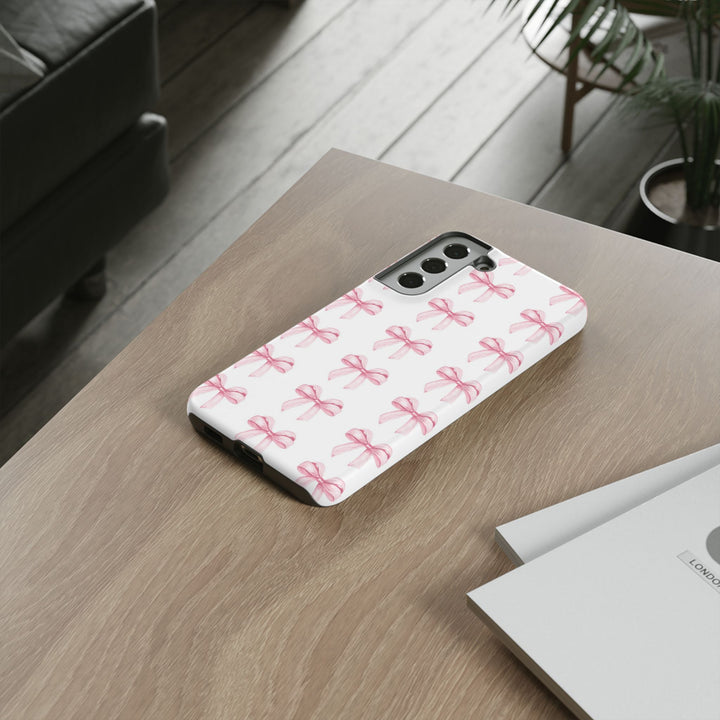 Pink Bows Cute Phone Case, for IPhone 16 Pro Max | Iphone 15, Iphone 14, IPhone 13 Case, 11 8 7, Samsung Galaxy S24, S23, S22, S21, 2 Layer Protection - Studio40ParkLane