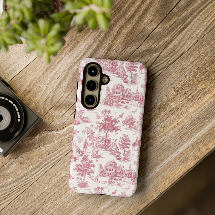 Personalized Custom French Toile Tough Cute Phone Case For Apple iPhone 18, 17, 16, 15 14, Pro Max, Samsung Galaxy S26, S25, S24 Plus Ultra