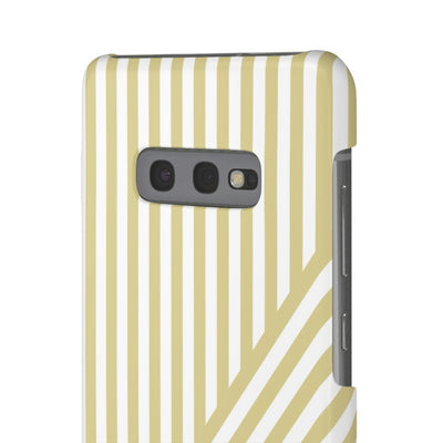 Aesthetic Yellow Beige Stripes Cute Phone Case Sleek Snap - For iPhone 17 Pro Max iPhone 16 Pro iPhone 15 Iphone 14 Plus 13 Pro 12 11 10 Gift