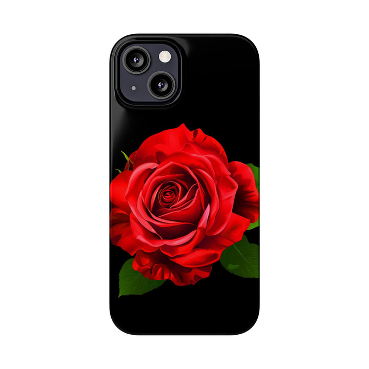 Slim Red Rose Flowers Gift for Her Cute Phone Cases for Iphone 16 Pro Max | iPhone 15 Case | iPhone 15 Pro Max Case, Iphone 14, Iphone 14 Pro Max, Iphone 13 12 11 8 7 - Studio40ParkLane
