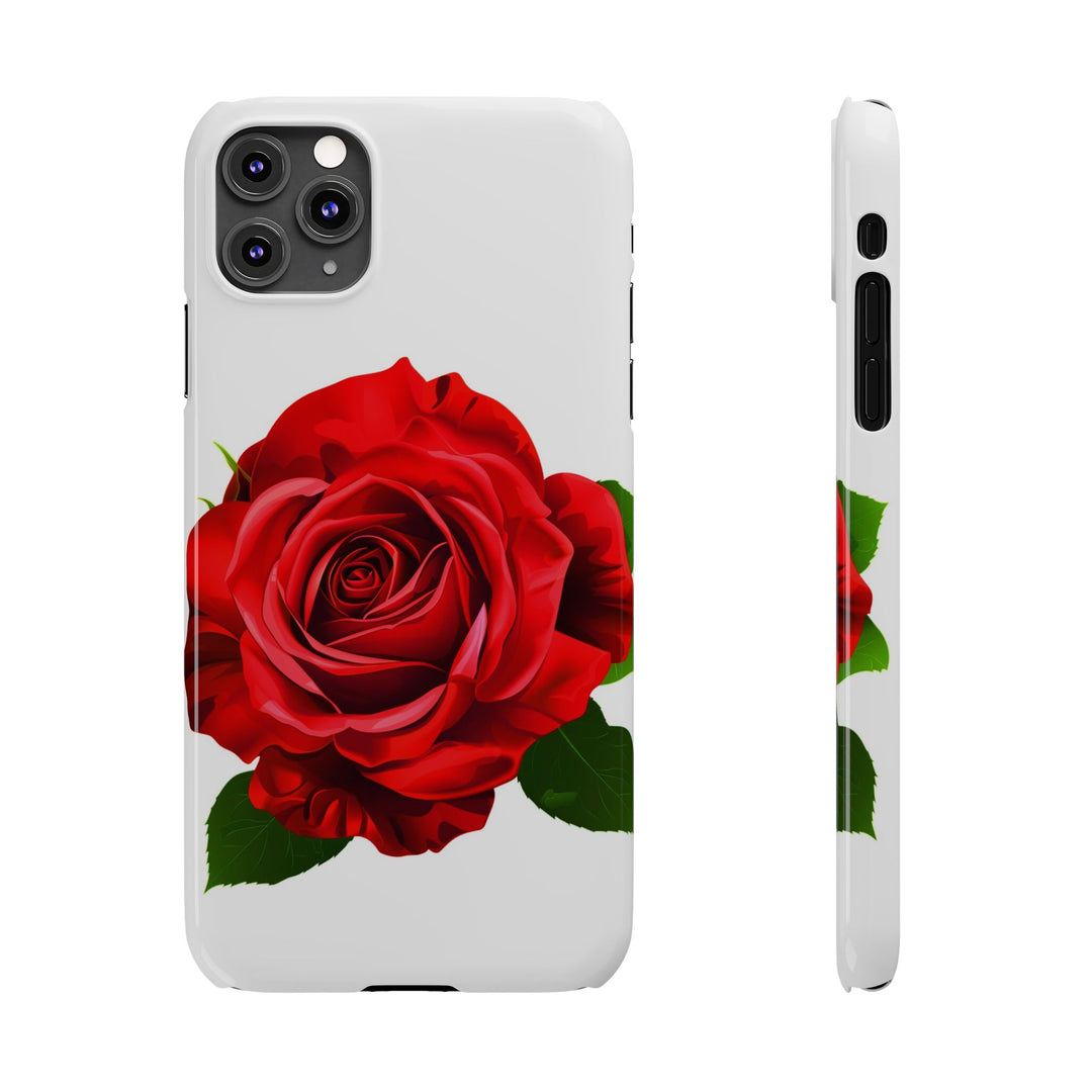 Slim Red Rose Flowers Gift for Her Cute Phone Cases for Iphone 16 Pro Max | iPhone 15 Case | iPhone 15 Pro Max Case, Iphone 14, Iphone 14 Pro Max, Iphone 13 12 11 8 7 - Studio40ParkLane
