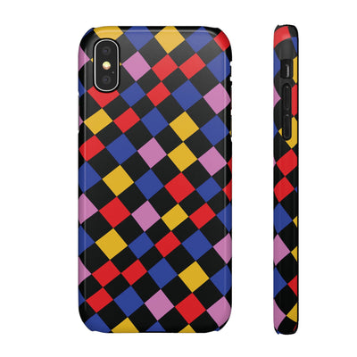 Colorful Checkerboard Cute Phone Case - Sleek Snap - for iPhone 16 15 14 13 12 11 Max Pro Plus Samsung Galaxy S24 S23 S22 S21 S20 Plus Ultra - Studio40ParkLane