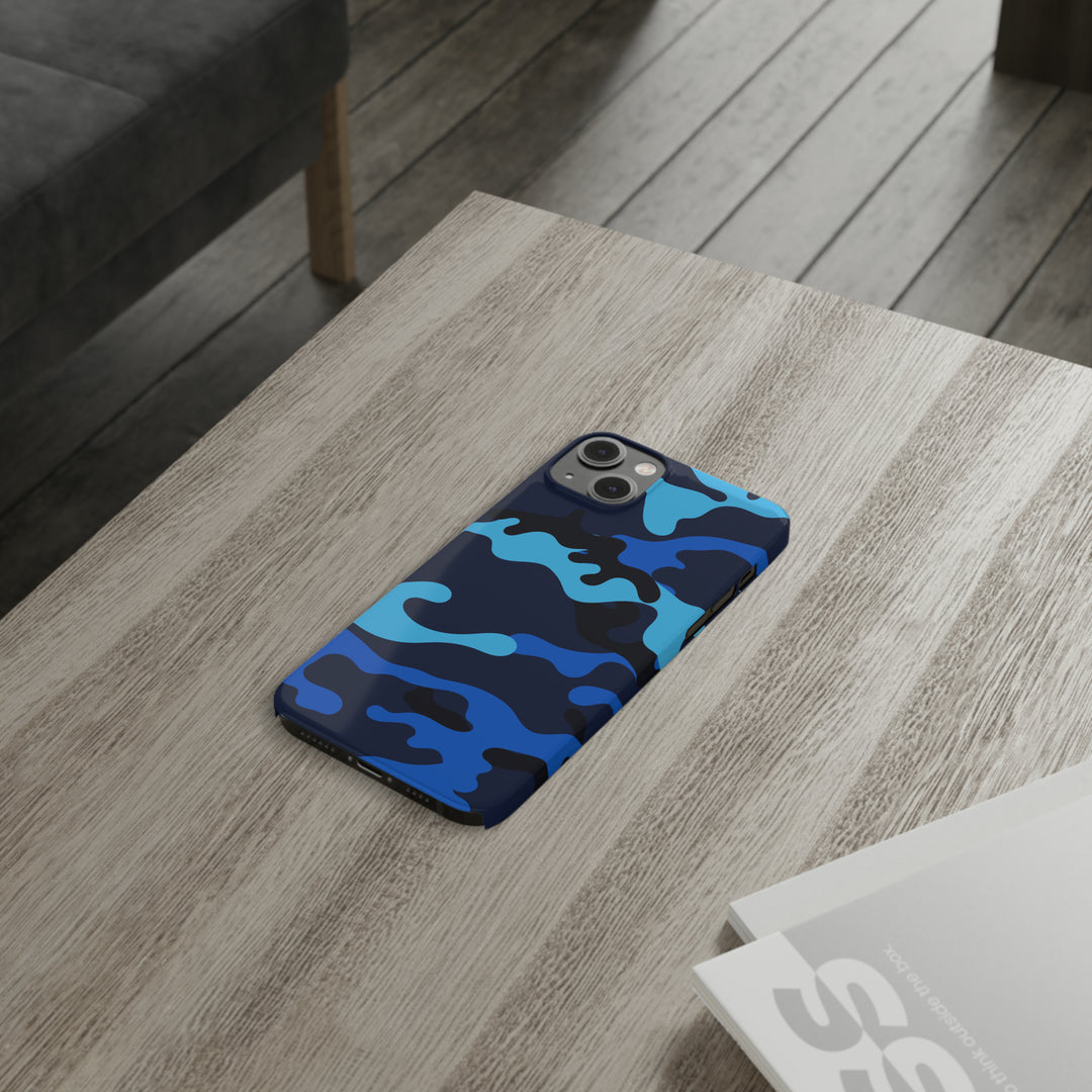 Slim Cute Phone Cases for Iphone - | iPhone 15 Case | iPhone 15 Pro Max Case, Iphone 14 Case, Iphone 14 Pro Max, Iphone 13, Blue Camouflage - Studio40ParkLane
