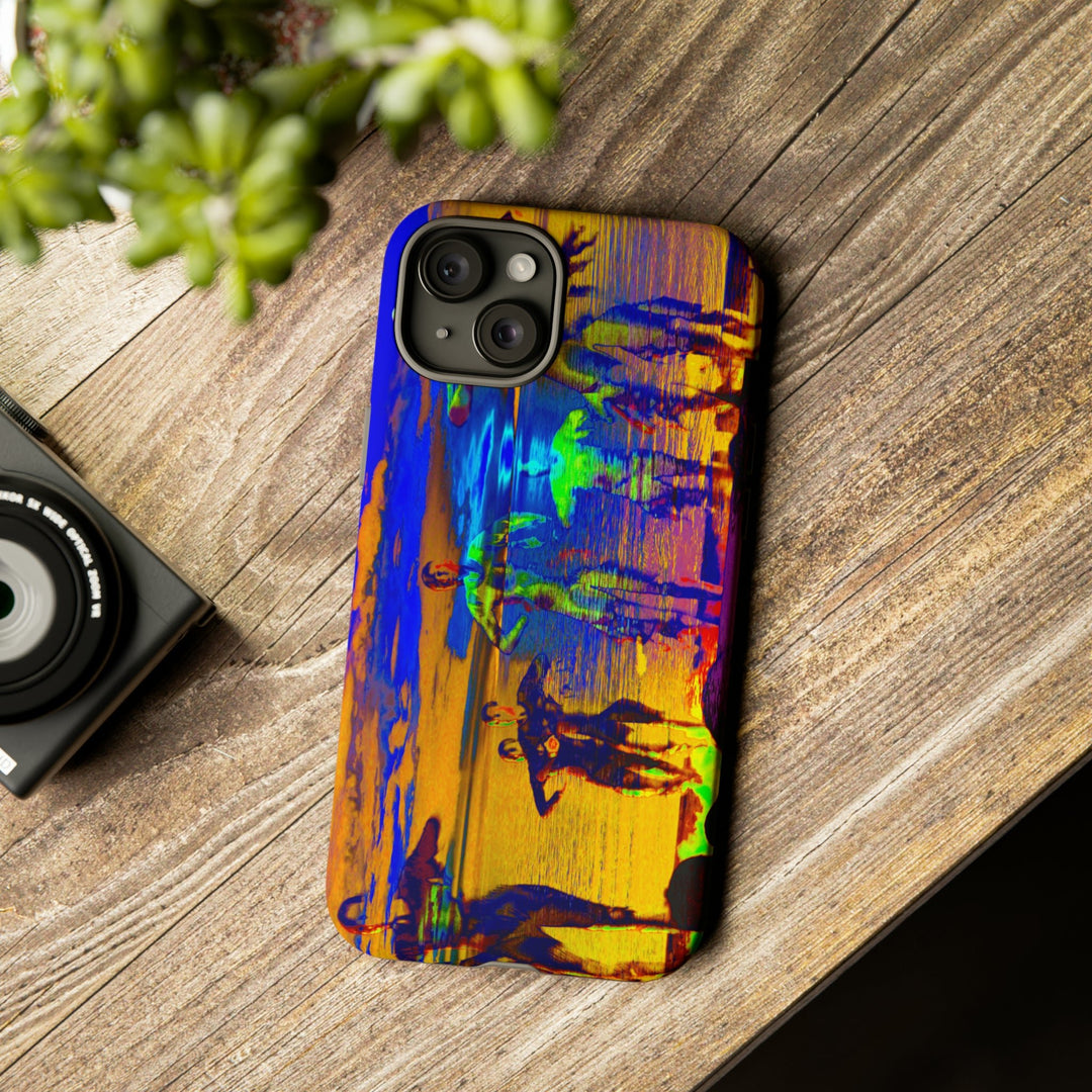Cute IPhone Case | iPhone 15 Case | iPhone 15 Pro Max Case, Iphone 14 Case, Iphone 14 Pro Max Case IPhone Case for Art Lovers, Sunset Dance Blue Yellow - Studio40ParkLane