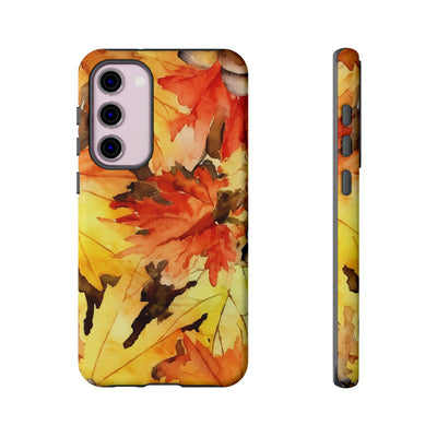 Impact Resistant, Fall Leaves, Cute Phone Cases for Samsung S24, S23, S22, S21, IPhone 15 pro Iphone 14 pro Iphone 13 IPhone 12 Iphone 11