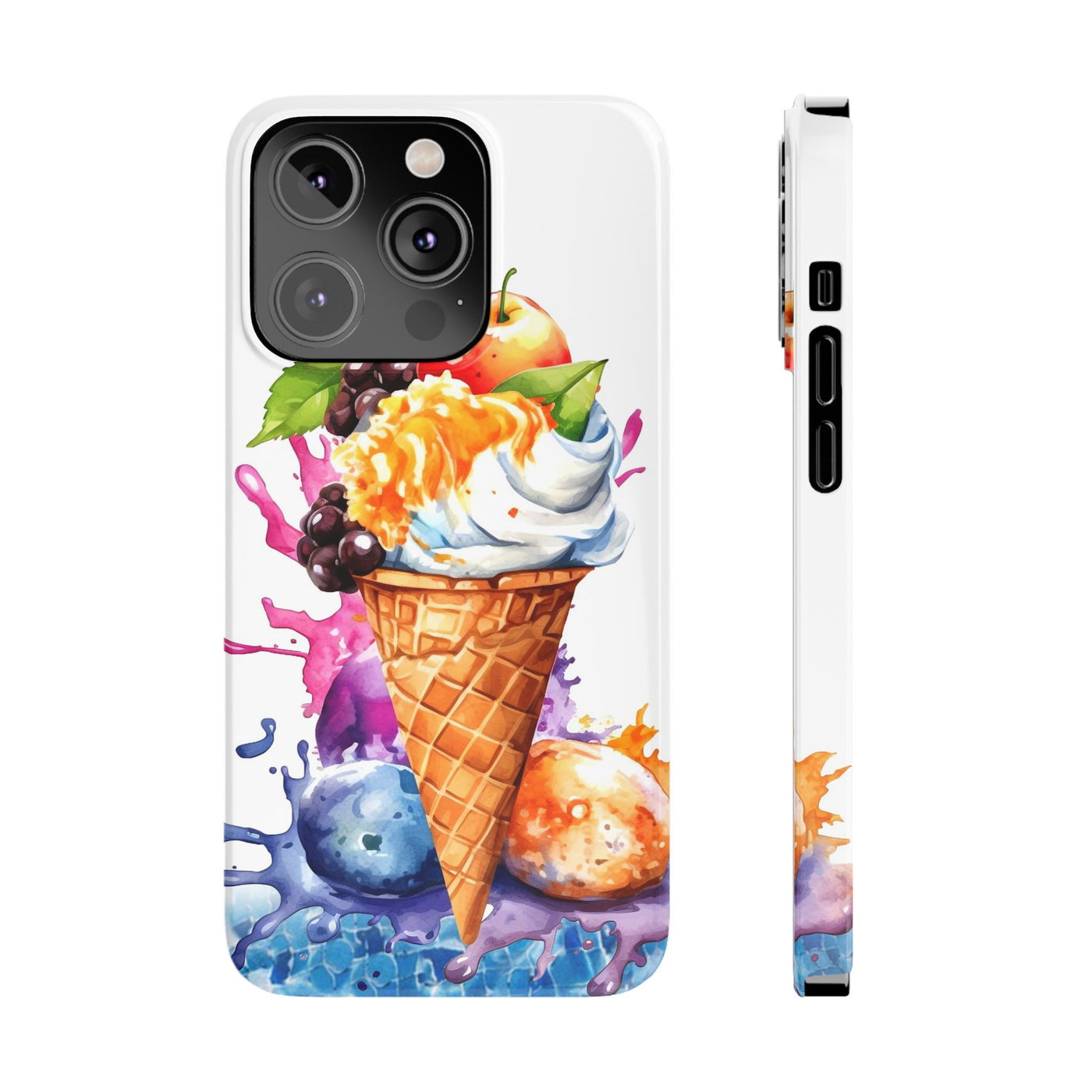 Slim Summer Ice Cream Cone Slim Cute Phone Cases for Iphone  | iPhone 15 Case | iPhone 15 Pro Max Case, Iphone 14, Iphone 14 Pro Max, Iphone 13