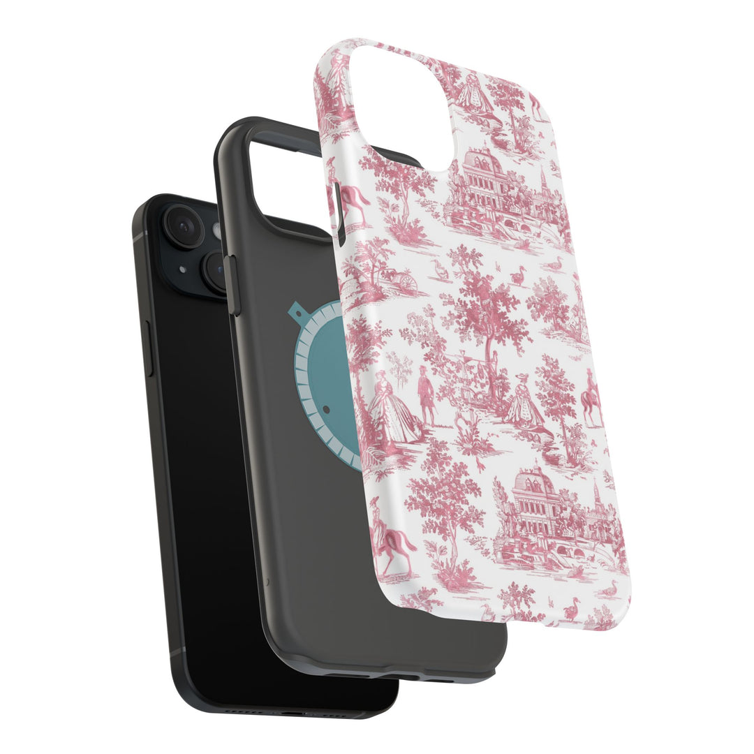 French Pink Toile Magsafe Cute Phone Case for Iphone Gift for Her, iPhone 16 Case | iPhone 15 Pro Max Case, Iphone 14, Iphone 14 Pro Max, Iphone 13, Iphone 12 - Studio40ParkLane