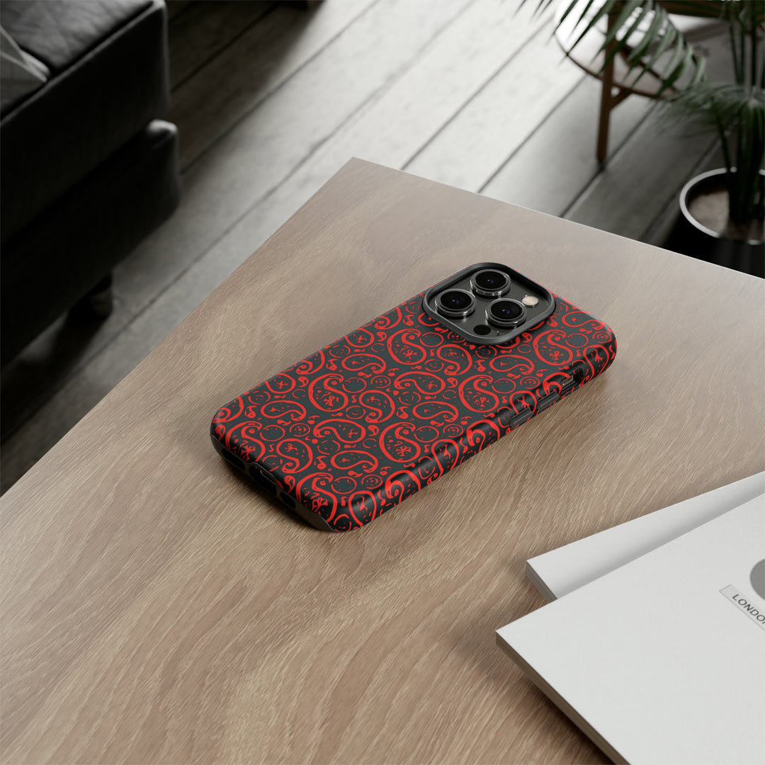 Cute IPhone Case | iPhone 15 Case | iPhone 15 Pro Max Case, Iphone 14 Case, Iphone 14 Pro Max Case IPhone Case for Art Lovers, Paisley Red - Studio40ParkLane