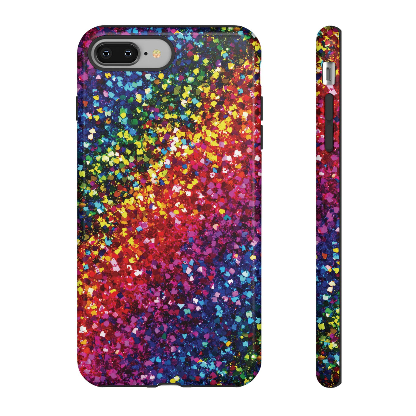 Faux Chic Play on Glitter Effect Cute Phone Case, for IPhone 16 pro Max | Iphone 15, Iphone 14, IPhone 13 Case, 11 8 7, Samsung Galaxy S24, S23, S22, S21, 2 Layer Protection