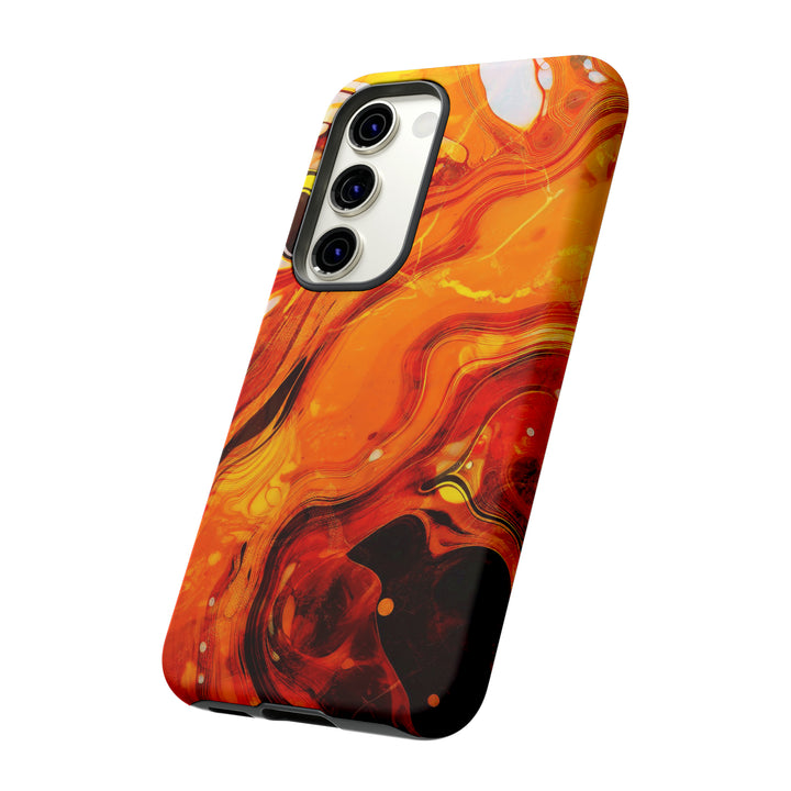 Cute Samsung Phone Cases, Designer Samsung Galaxy S23 Phone Case, Samsung S22 Case, Samsung S21 Case, Samsung S20 Case, Marble Orange Design - Studio40ParkLane