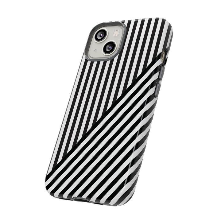 Aesthetic Tough Black White Stripes Phone Case - For iPhone 17 Pro Max iPhone 16 Pro iPhone 15 Iphone 14 Plus 13 Pro 12 11 10 XR - Studio40ParkLane