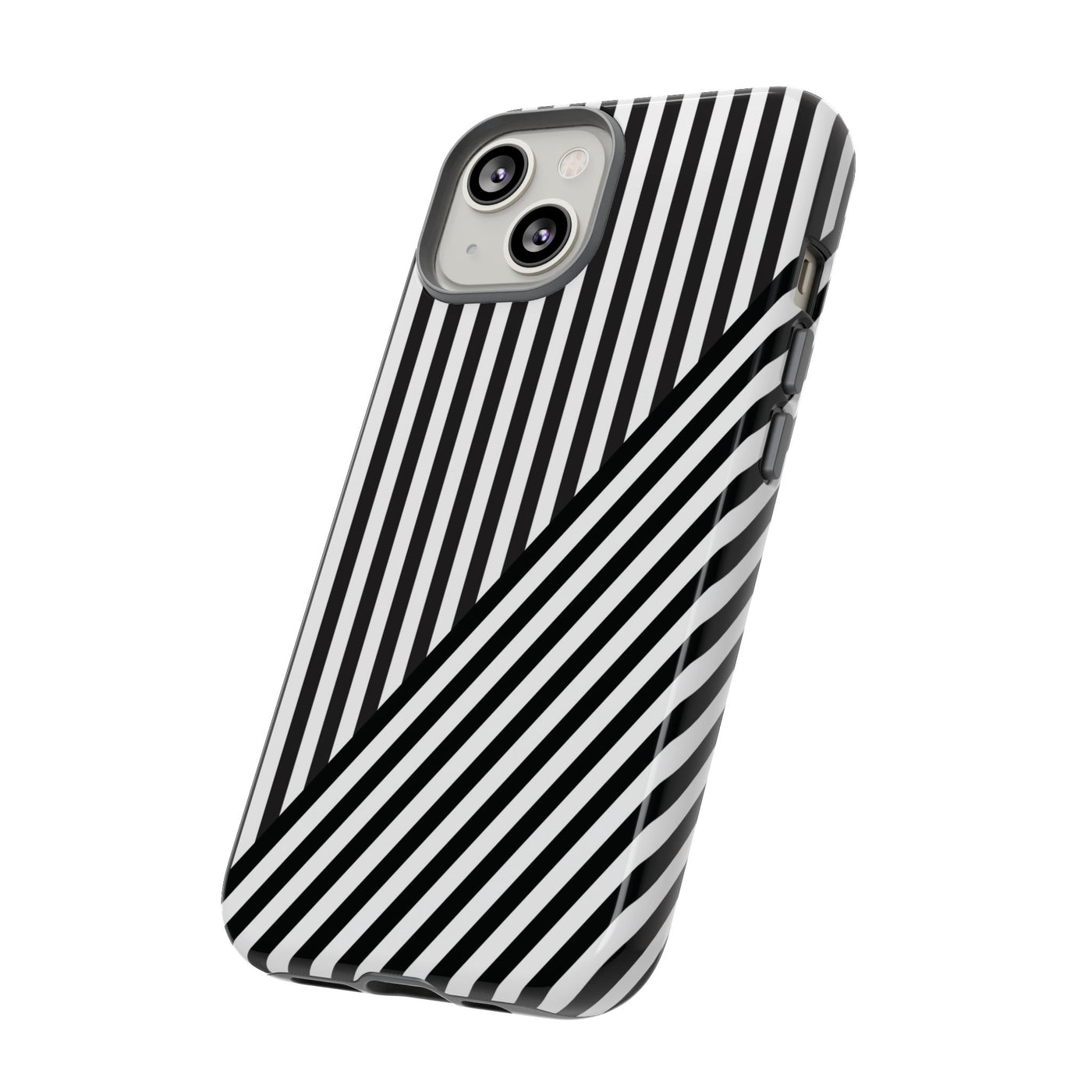 Aesthetic Tough Black White Stripes Phone Case - For iPhone 17 Pro Max iPhone 16 Pro iPhone 15 Iphone 14 Plus 13 Pro 12 11 10 XR - Studio40ParkLane