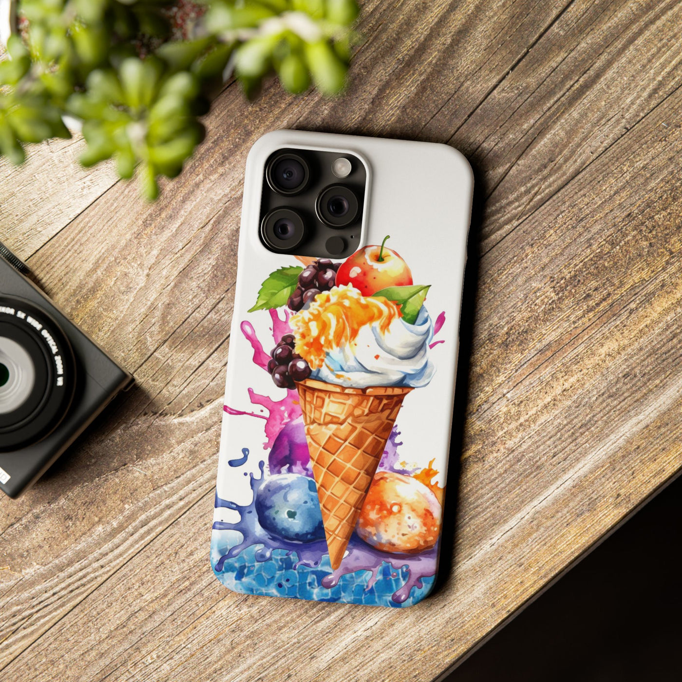 Summer Ice Cream Cone Slim Cute Phone Cases for Iphone  | iPhone 15 Case | iPhone 15 Pro Max Case, Iphone 14, Iphone 14 Pro Max, Iphone 13