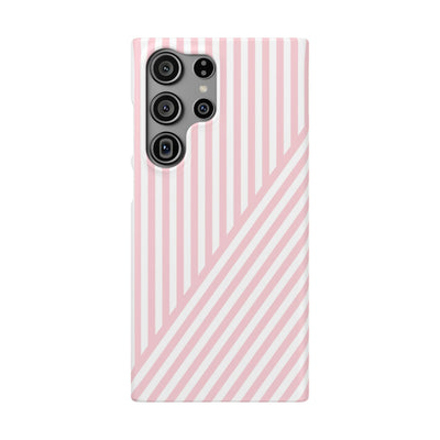 Aesthetic Sweet Pink Stripes Cute Phone Case Sleek Snap - For iPhone 17 Pro Max iPhone 16 Pro iPhone 15 Iphone 14 Plus 13 Pro 12 11 10 Gift
