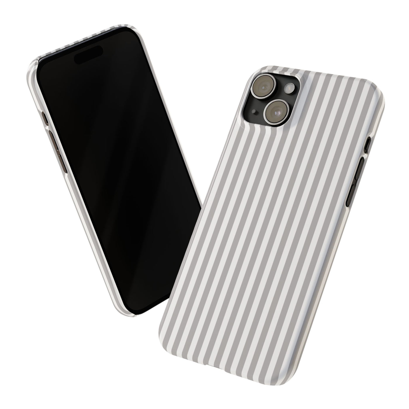 Slim Light Grey Striped Cute Phone Case for Iphone 16 - | iPhone 15 Pro Max Case | iPhone 14 Case Iphone 13 12 11 10 9 8 7 Gift for Her - Studio40ParkLane