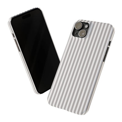Slim Light Grey Striped Cute Phone Case for Iphone 16 - | iPhone 15 Pro Max Case | iPhone 14 Case Iphone 13 12 11 10 9 8 7 Gift for Her - Studio40ParkLane
