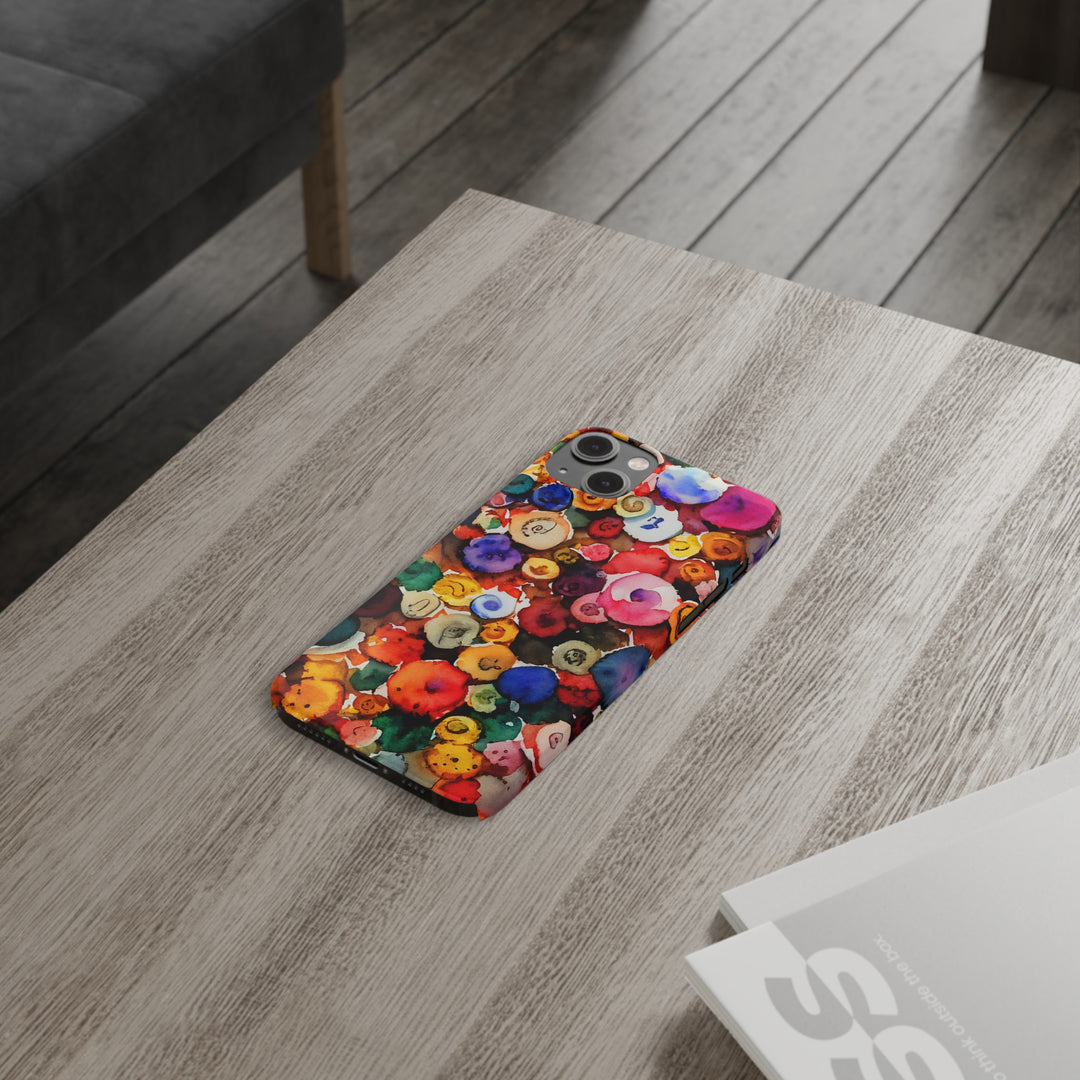 Slim Cute Phone Cases for Iphone | iPhone 15 Case | iPhone 15 Pro Max Case, Iphone 14, Iphone 14 Pro Max, Iphone 13, Colorful Buttons Abstract - Studio40ParkLane