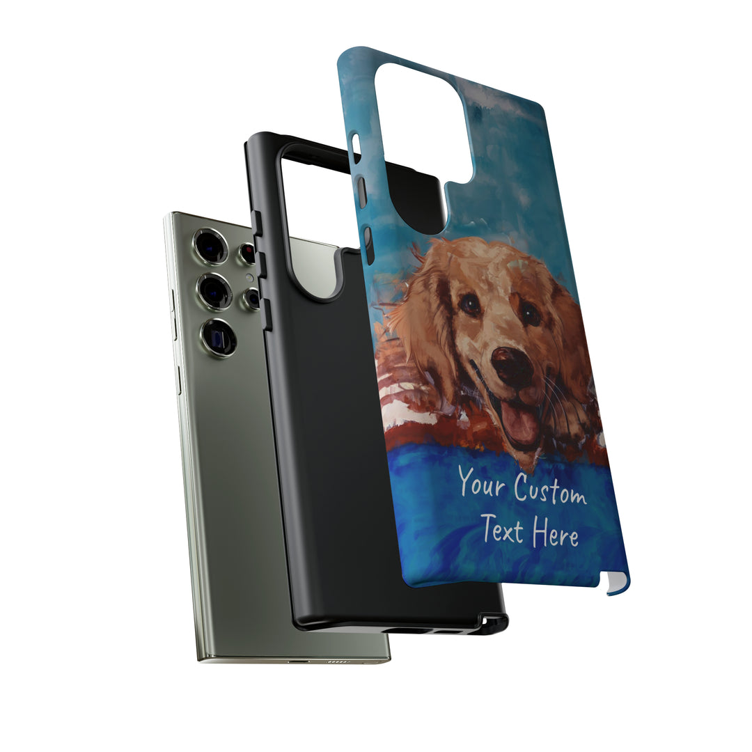 Personalize this Cute Samsung Phone Case | Golden Retriever Dog Samsung Phone Case | Galaxy S23, S22, S21, S20 | Personalized Samsung Cases - Studio40ParkLane