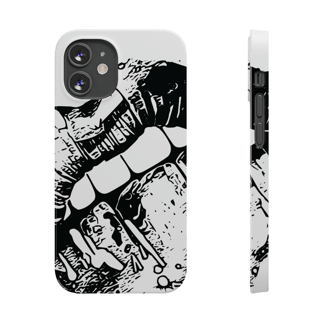 Slim Cute Phone Cases for Iphone - | iPhone 15 Case | iPhone 15 Pro Max Case, Iphone 14 Case, Iphone 14 Pro Max, Iphone 13, Smile Lips Black and White - Studio40ParkLane