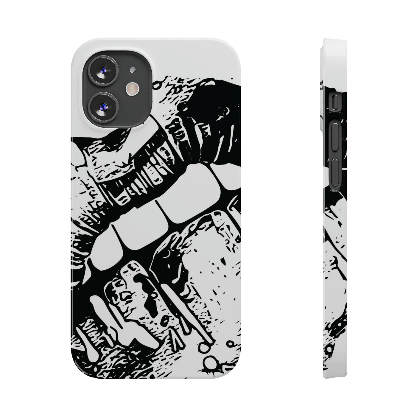 Slim Cute iPhone Cases - | iPhone 15 Case | iPhone 15 Pro Max Case, Iphone 14 Case, Iphone 14 Pro Max, Iphone 13, Smile Lips Black and White