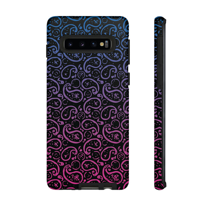 Cool Phone Case | Aesthetic Phone Case | Paisley Blue Pink Black | For Samsung Galaxy S23, S22, S21, S20 | Luxury Double Layer | Cute - Studio40ParkLane