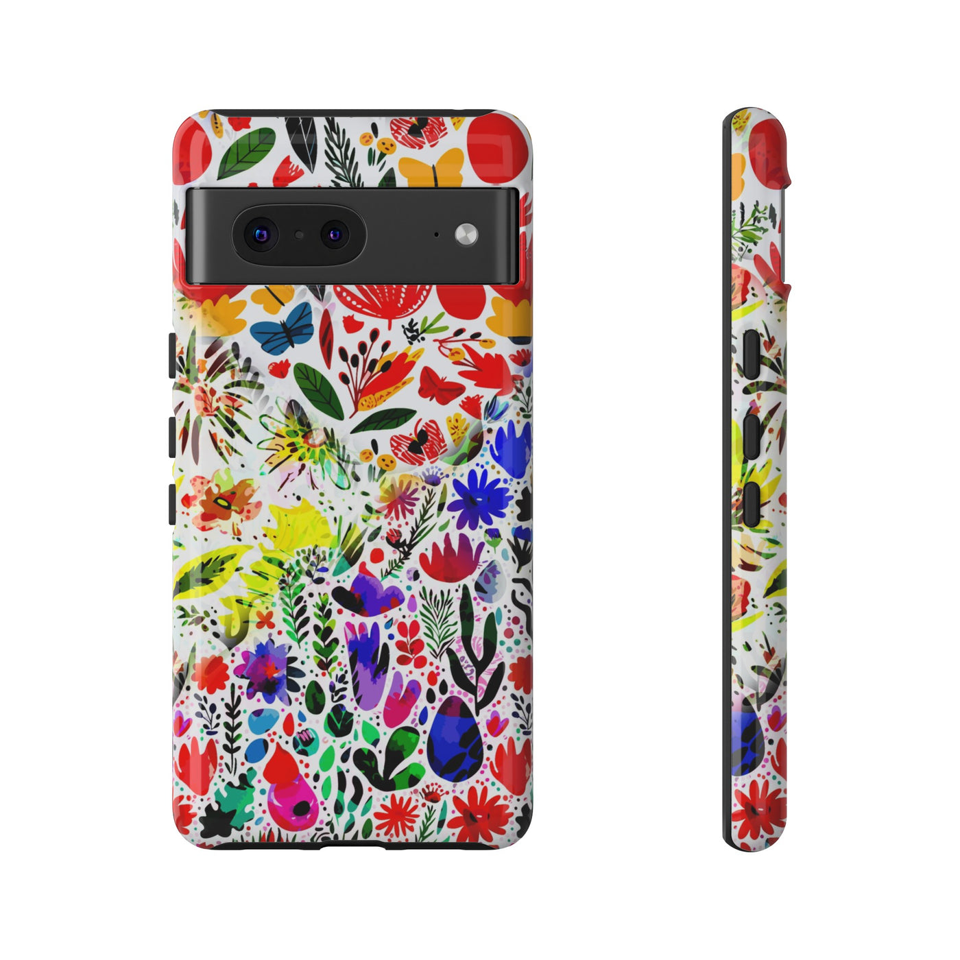 Impact Resistant, Colored Flowers, Cute Phone Cases for Samsung S24, S23, S22, S21, IPhone 15 pro Iphone 14 pro Iphone 13 IPhone 12 Iphone 11