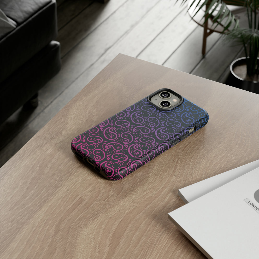 Cute IPhone Case | iPhone 15 Case | iPhone 15 Pro Max Case, Iphone 14 Case, Iphone 14 Pro Max Case IPhone Case for Art Lovers, Paisley Blue Pink - Studio40ParkLane