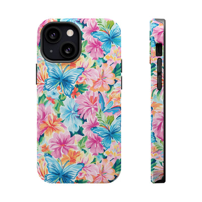 Butterflies Flowers Magsafe Cute Phone Case for Iphone Gift for Her, iPhone 16 Case iPhone 15 Pro Max Case, Iphone 14, Iphone 14 Pro Max, 13, 12