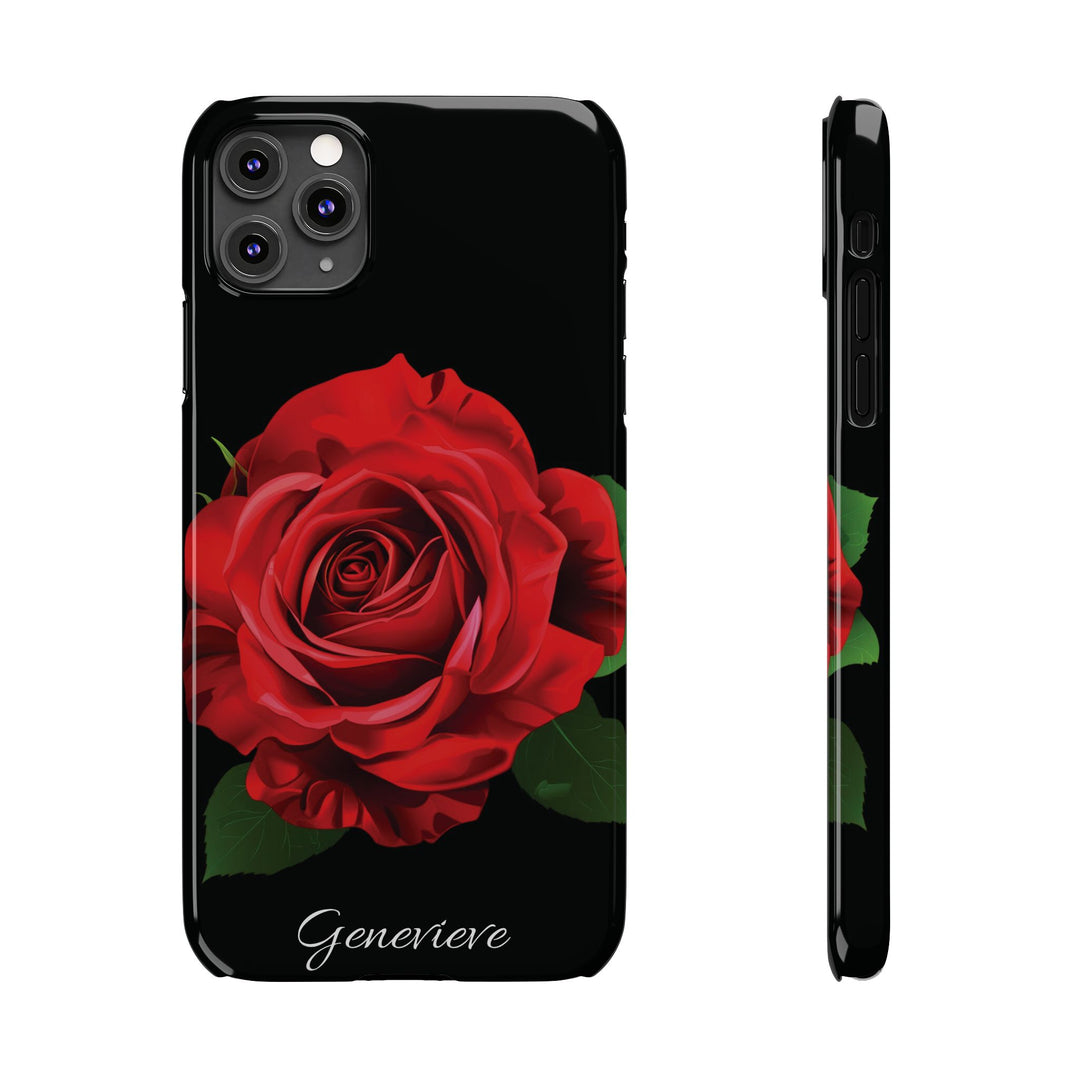 Slim Custom Personalized Red Rose Flowers Gift for Her Cute Phone Cases for Iphone 16 Pro Max | iPhone 15 Case | iPhone 15 Pro Max Case, Iphone 14, Iphone 14 Pro Max, Iphone 13 12 11 8 7 - Studio40ParkLane