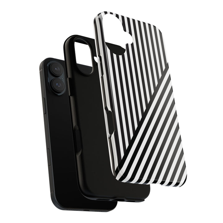Aesthetic Tough Black White Stripes Phone Case - For iPhone 17 Pro Max iPhone 16 Pro iPhone 15 Iphone 14 Plus 13 Pro 12 11 10 XR - Studio40ParkLane