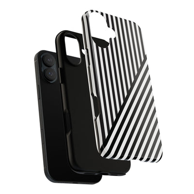 Aesthetic Tough Black White Stripes Phone Case - For iPhone 17 Pro Max iPhone 16 Pro iPhone 15 Iphone 14 Plus 13 Pro 12 11 10 XR - Studio40ParkLane