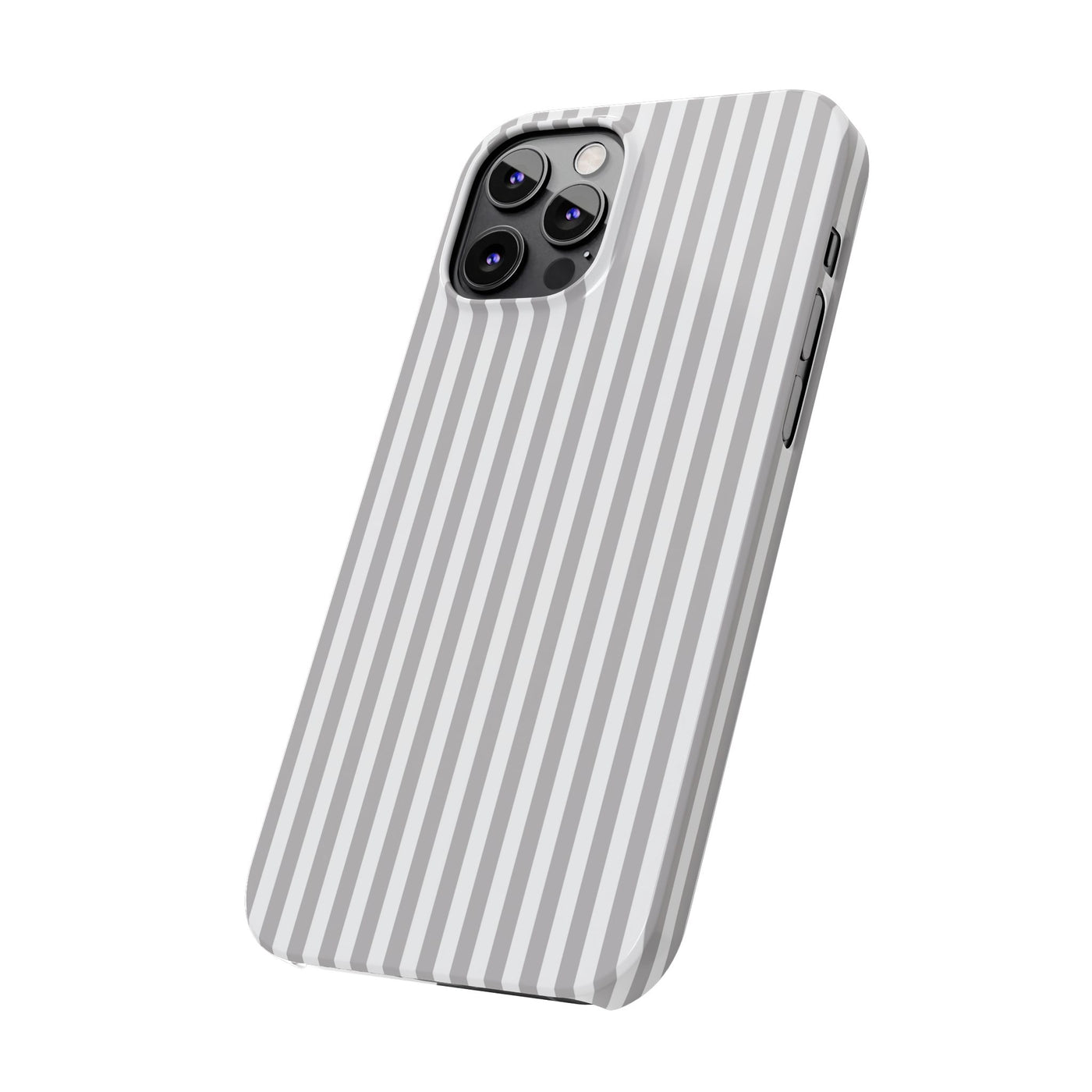 Slim Light Grey Striped Cute Phone Case for Iphone 16 - | iPhone 15 Pro Max Case | iPhone 14 Case Iphone 13 12 11 10 9 8 7 Gift for Her - Studio40ParkLane