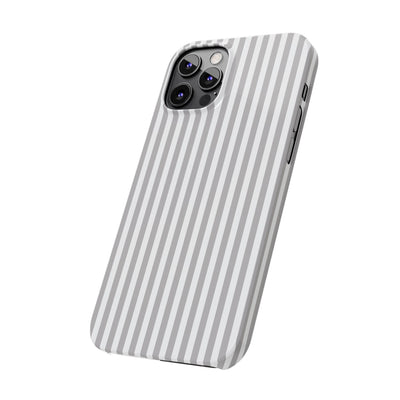 Slim Light Grey Striped Cute Phone Case for Iphone 16 - | iPhone 15 Pro Max Case | iPhone 14 Case Iphone 13 12 11 10 9 8 7 Gift for Her - Studio40ParkLane