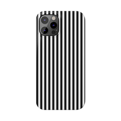 Slim Black White Striped Cute Phone Case for Iphone 16 - | iPhone 15 Pro Max Case | iPhone 14 Case Iphone 13 12 11 10 9 8 7 Gift for Her - Studio40ParkLane