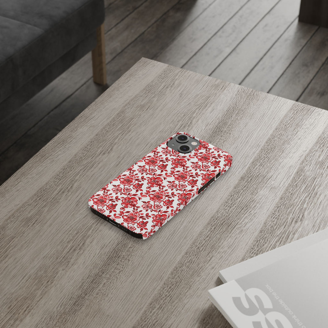 Slim Red Chinoiserie Gift for Her Cute Phone Cases for Iphone 16 Pro Max | iPhone 15 Case | iPhone 15 Pro Max Case, Iphone 14, Iphone 14 Pro Max, Iphone 13 12 11 8 7 - Studio40ParkLane