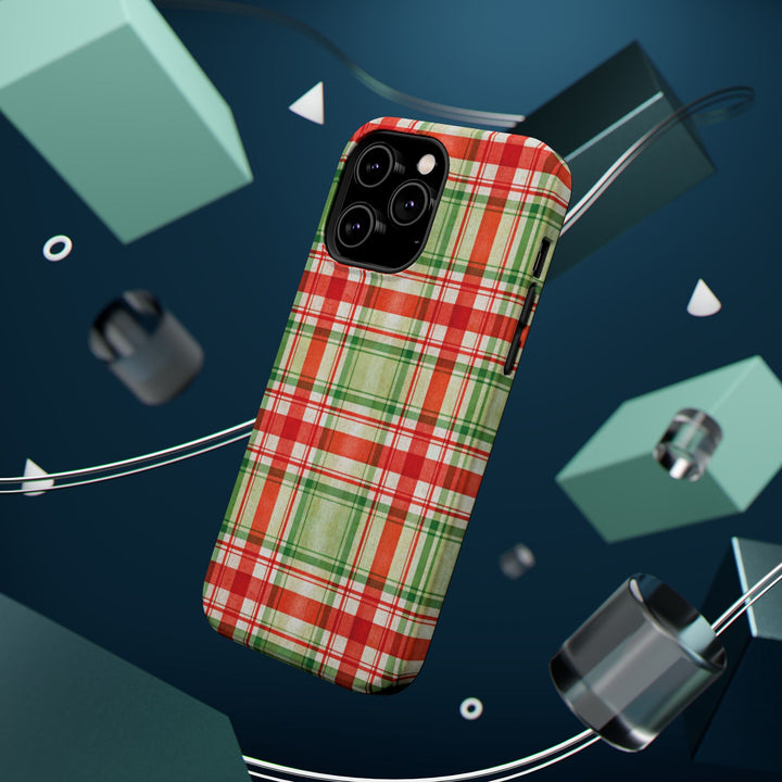 Aesthetic Tough Magsafe Red Green Checkered Phone Case - For iPhone 17 Pro Max iPhone 16 Pro iPhone 15 Iphone 14 Plus 13 Pro 12 11 10 - Studio40ParkLane