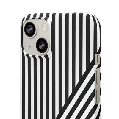 Aesthetic Black White Stripes Cute Phone Case Sleek Snap - For iPhone 17 Pro Max iPhone 16 Pro iPhone 15 Iphone 14 Plus 13 Pro 12 11 10 Gift - Studio40ParkLane