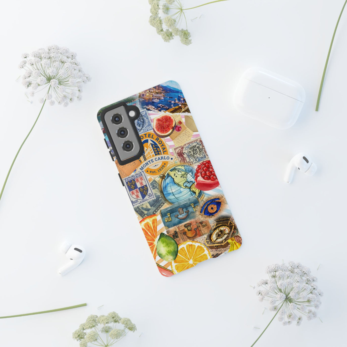 Cute European Summer Collage Phone Case, for IPhone 16 Case | Iphone 15, Iphone 14, IPhone 13 Case, 11 8 7, Samsung Galaxy S24, S23, S22, S21 Extra Protective