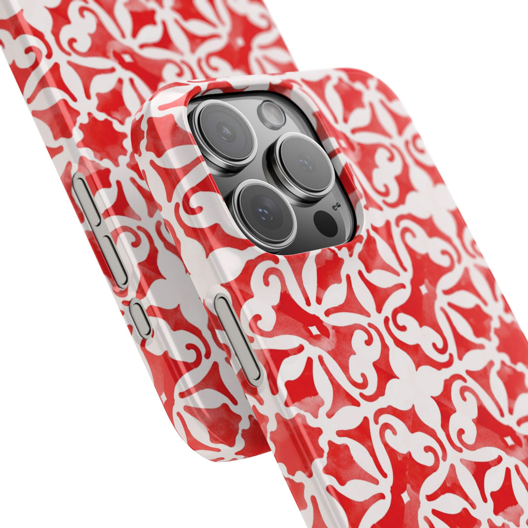 Slim Red Mosaic Gift for Her Cute Phone Cases for Iphone 16 Case | iPhone 15 Case | iPhone 15 Pro Max Case, Iphone 14, Iphone 14 Pro Max, Iphone 13, 12, 11, 10, 8,7 - Studio40ParkLane