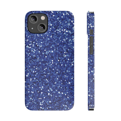 Slim Blue Muted Faux Play on Glitter Effect Cute Phone Cases for Iphone 16 Pro Max | iPhone 15 Case | iPhone 15 Pro Max Case, Iphone 14, Iphone 14 Pro Max, Iphone 13 12 11 8 7