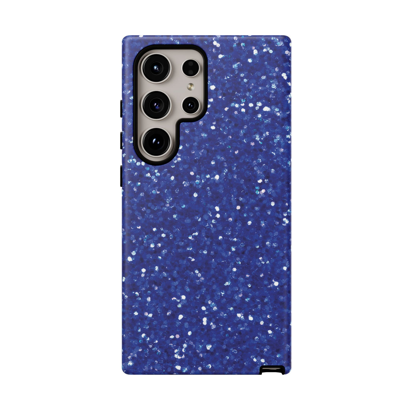 Chic Blue Faux Play on Glitter Effect Cute Phone Case, for IPhone 16 pro Max | Iphone 15, Iphone 14, IPhone 13 Case, 11 8 7, Samsung Galaxy S24, S23, S22, S21, 2 Layer Protection